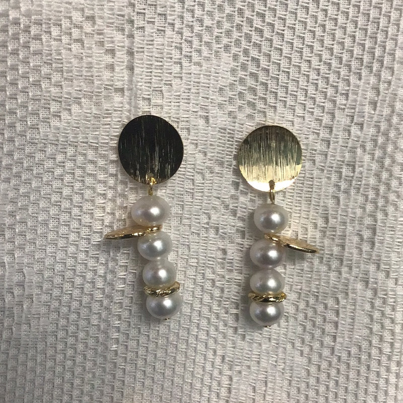 Gold Plated Pearl Earrings