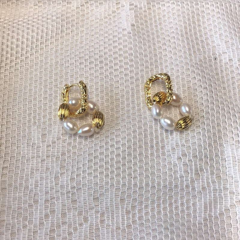 Gold Plated Pearl Earrings