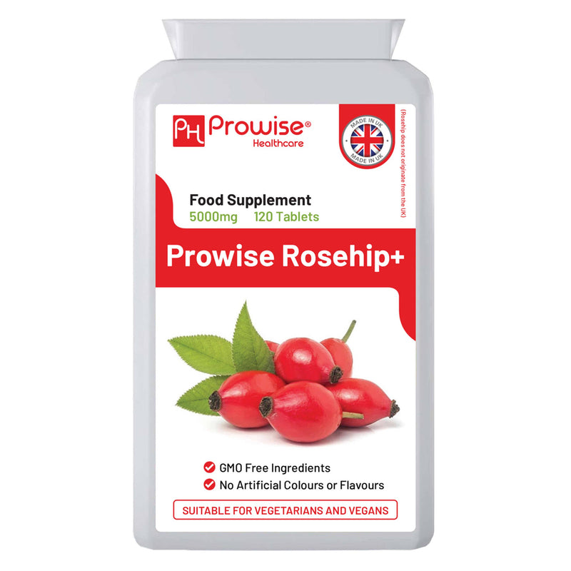 Rosehip Health+ 5000mg 120 Vegetarian & Vegan Tablets | High Strength Rosehip Tablets Supplements - UK Manufactured
